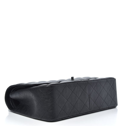 Chanel Crumpled Calfskin Quilted Jumbo Double Flap So Black 4 of 12