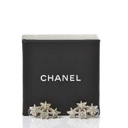 Chanel Crystal Pearl CC Star Earrings Gold 5 of 5