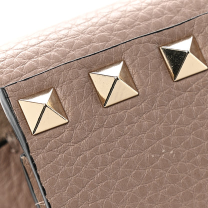 Valentino Garavani Grained Calfskin Small Rockstud Flap Crossbody Bag Poudre 12 of 12