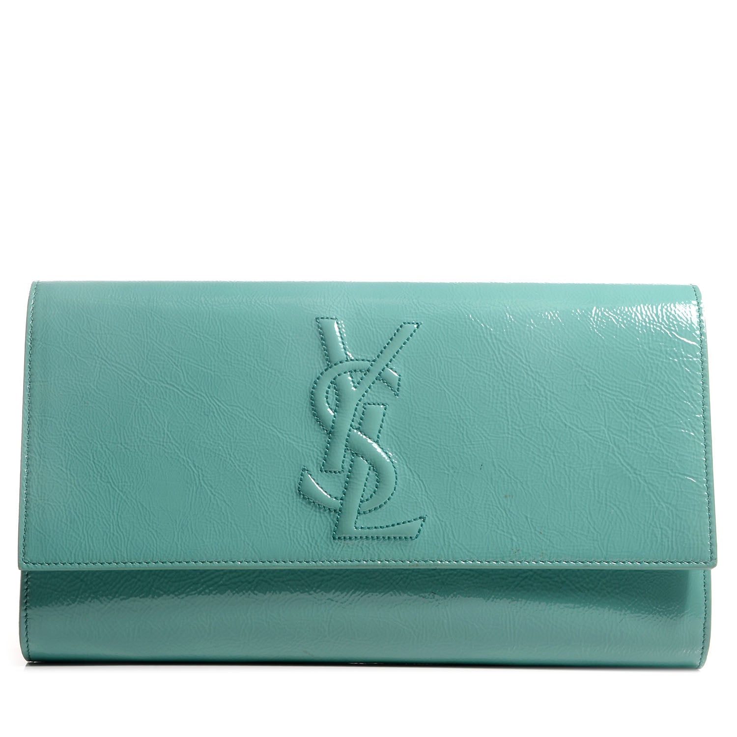 Saint Laurent Patent Belle De Jour Clutch Seafoam 1 of 7
