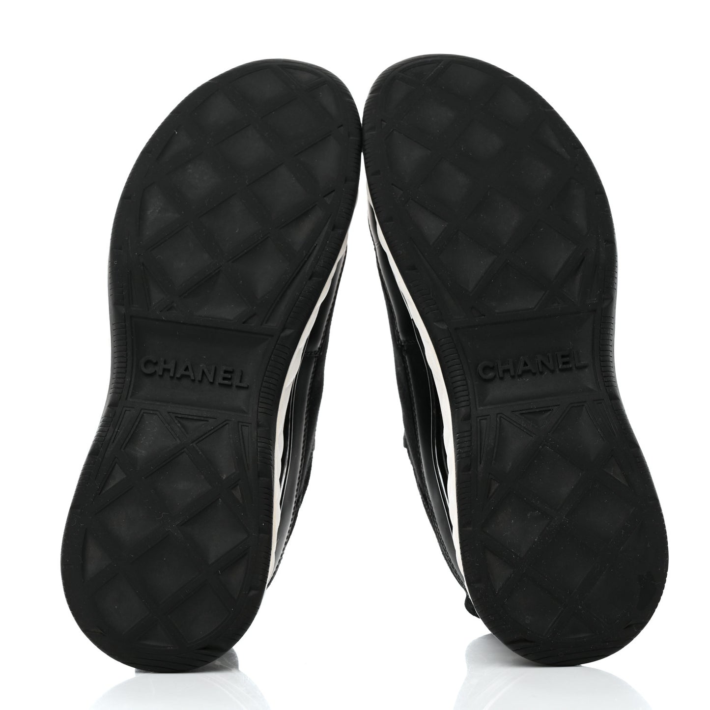 Velvet Calfskin Mixed Fibers CC Sneakers 39.5 Black