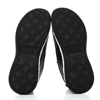 Chanel Velvet Calfskin Mixed Fibers CC Sneakers 39.5 Black 5 of 9