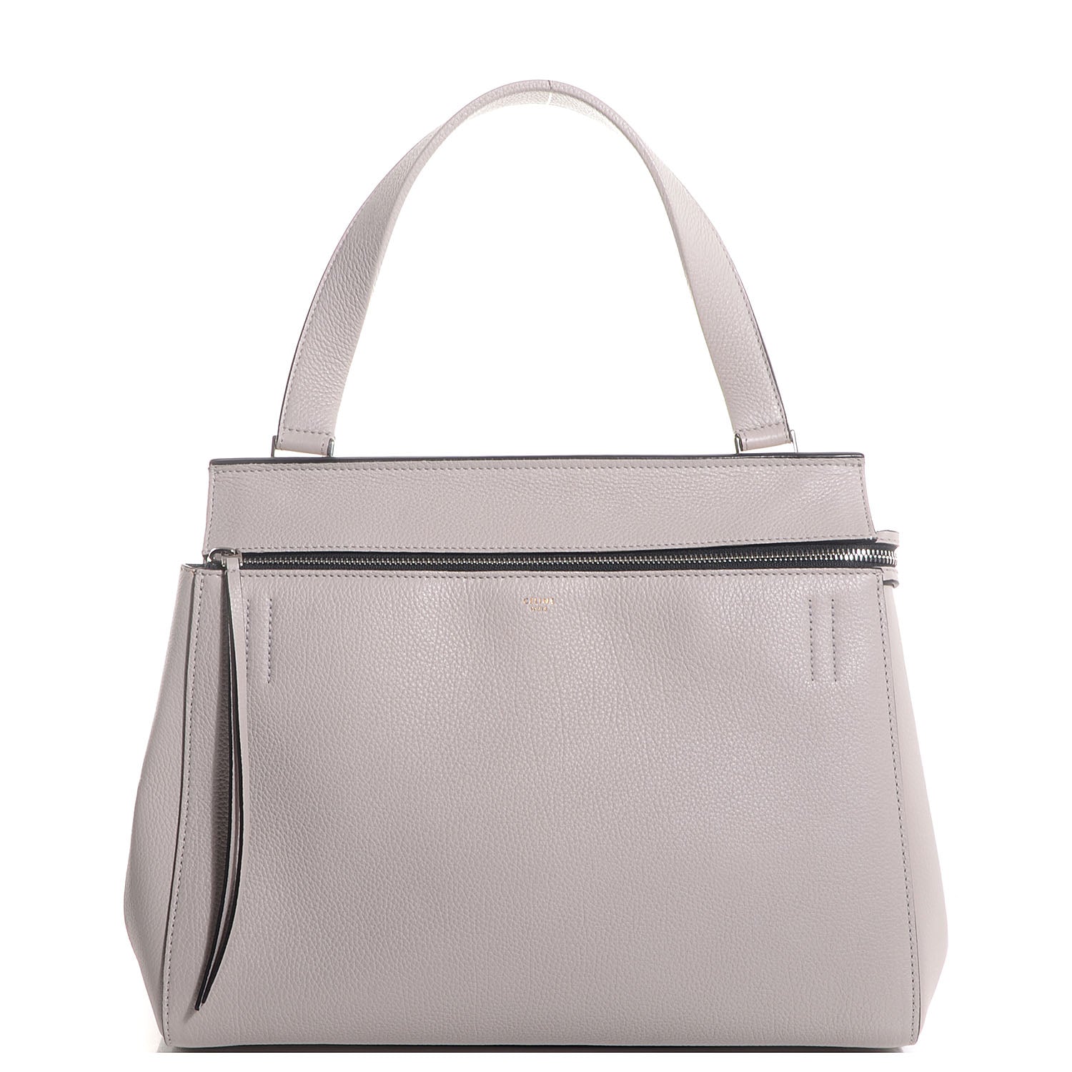 Celine Drummed Calfskin Medium Edge Shoulder Bag Pearl Grey 1 of 7