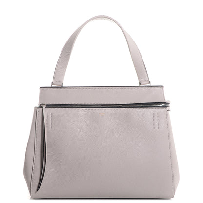 Celine Drummed Calfskin Medium Edge Shoulder Bag Pearl Grey 1 of 7