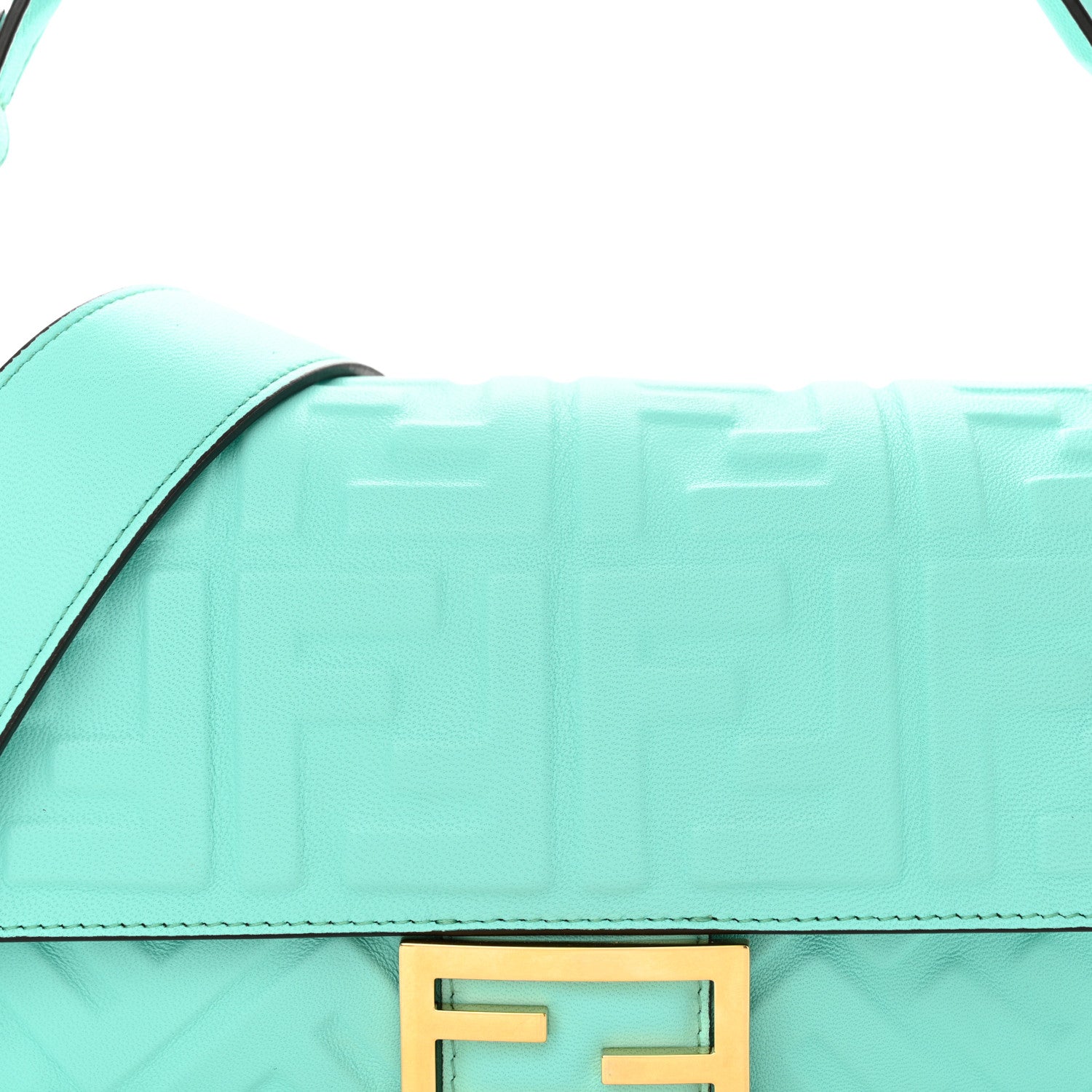 Fendi Nappa FF 1974 Embossed Baguette Tiffany 7 of 12