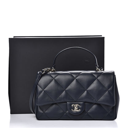 Chanel Lambskin Quilted Easy Carry Flap Navy 14 of 14