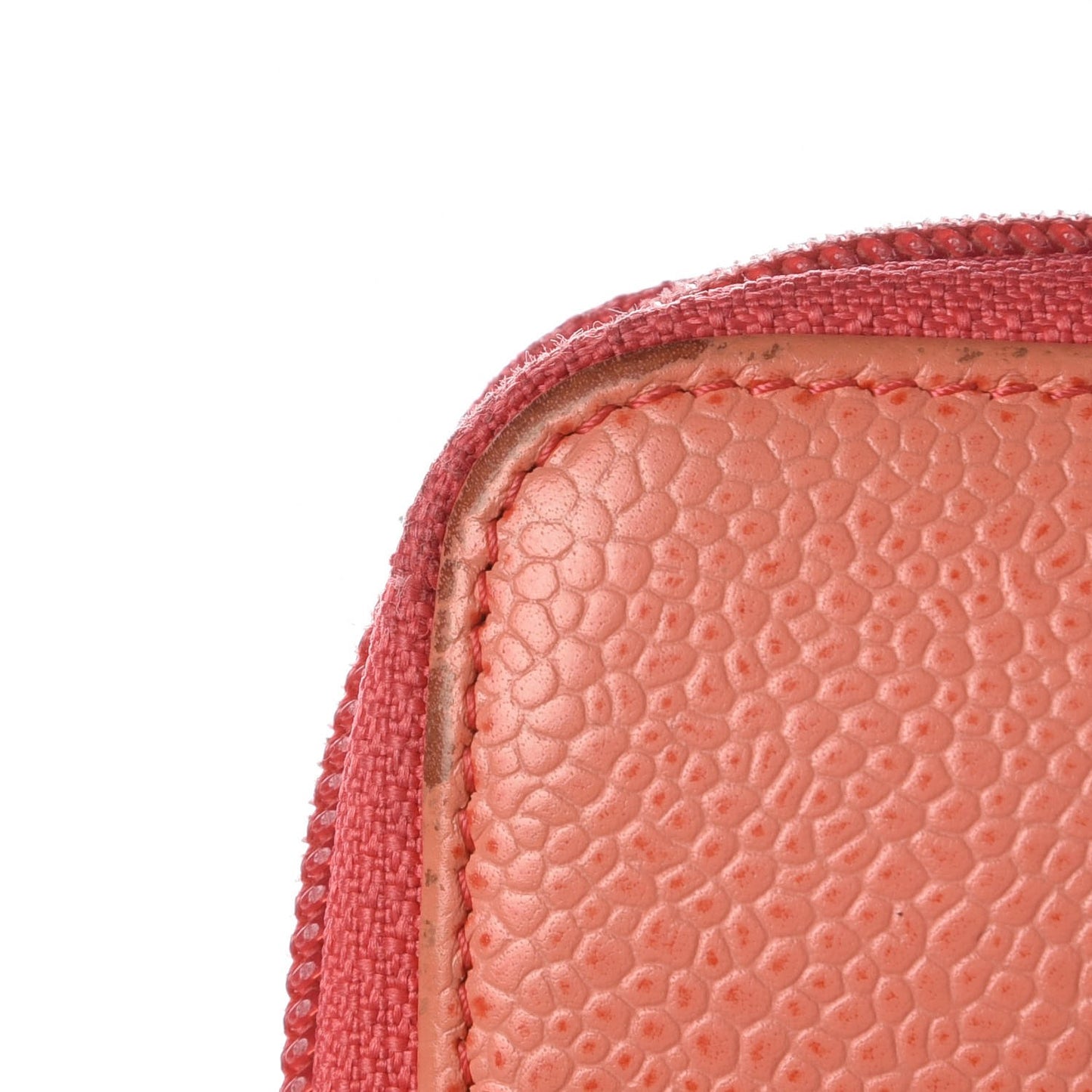 Caviar Timeless CC Large Gusset Zip Around Wallet Orange