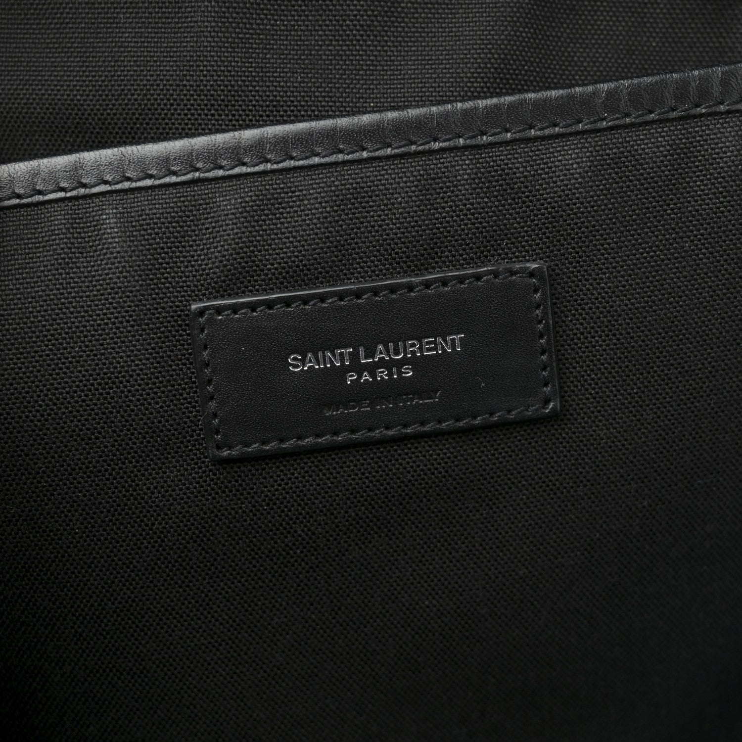 Saint Laurent Canvas Signature Embroidered City Backpack Black 6 of 12