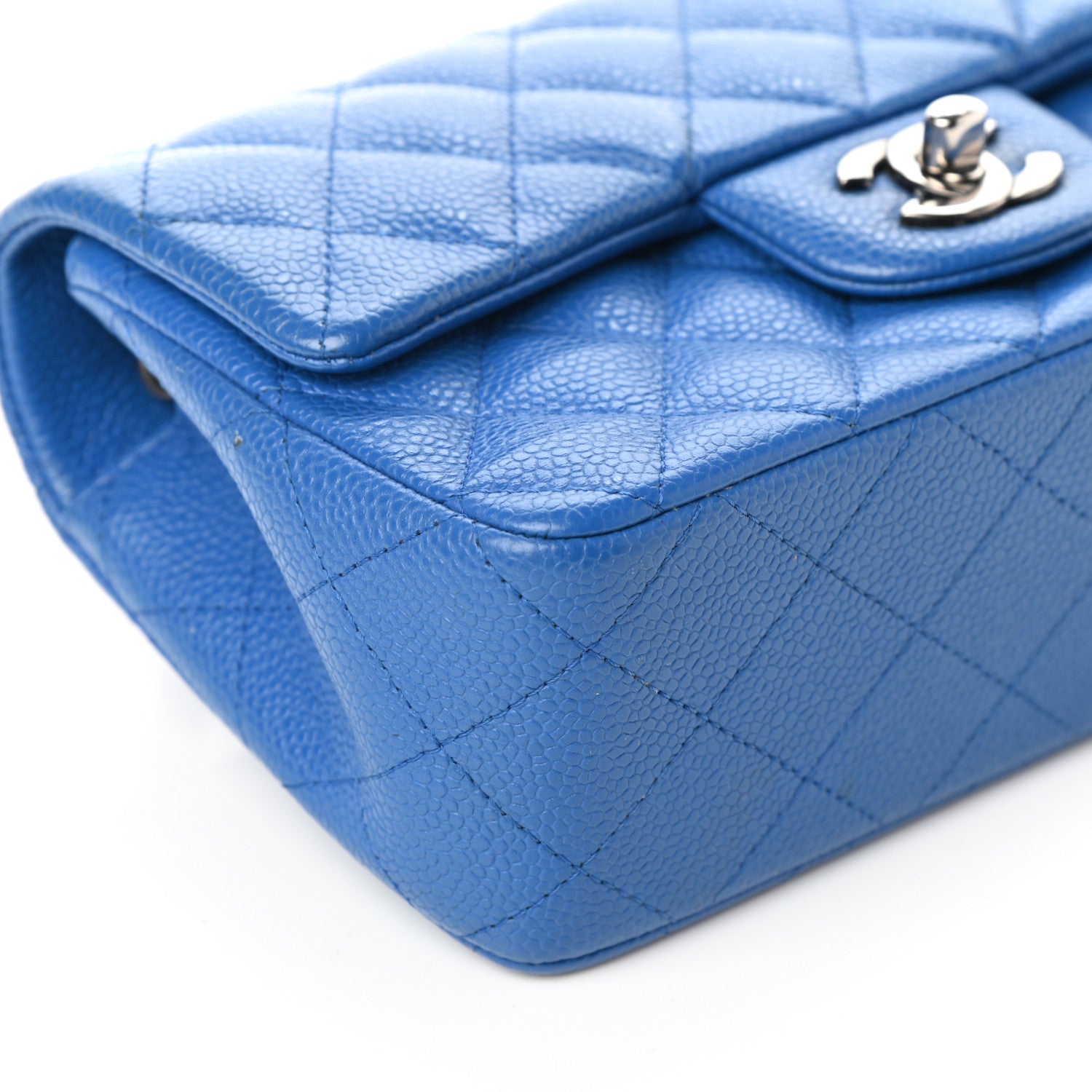 Chanel Caviar Quilted Mini Rectangular Flap Blue 9 of 10