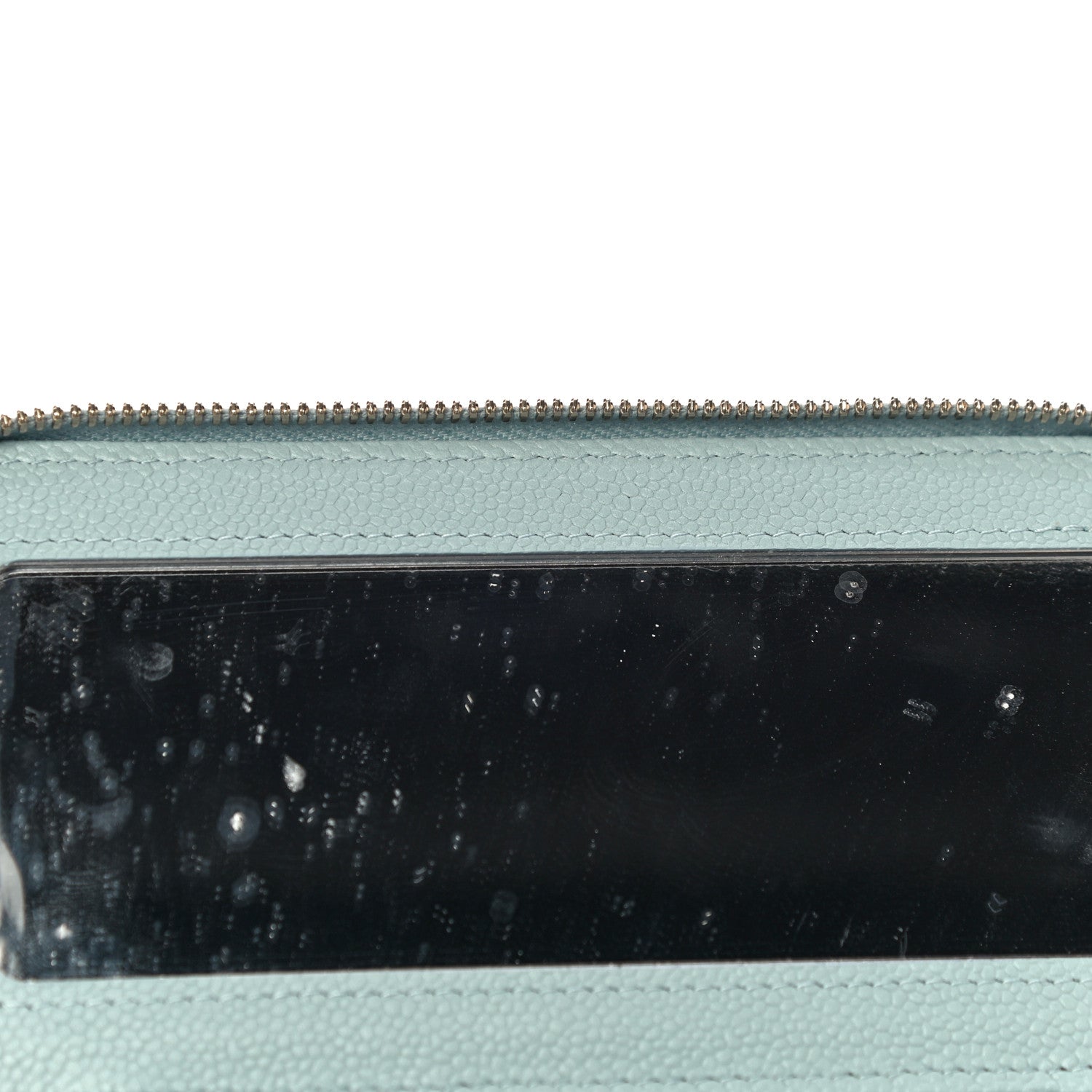 Chanel Caviar Quilted Small Tiny CC Vanity Case With Chain Light Blue 11 of 11