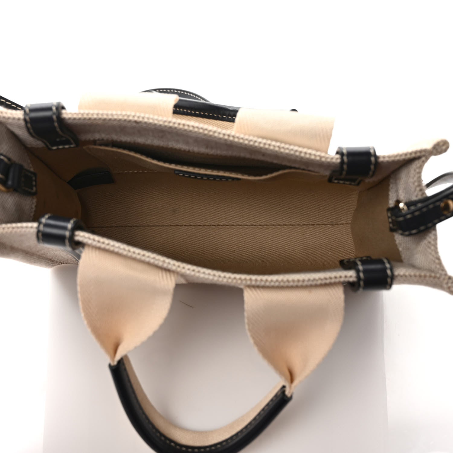 Chloe Cotton Calfskin Small Woody Ribbon Tote White Blue 5 of 9