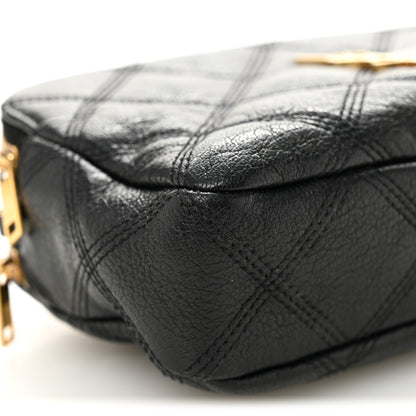 Saint Laurent Grained Lambskin Quilted Mini Becky Double Zip Bag Black 12 of 14
