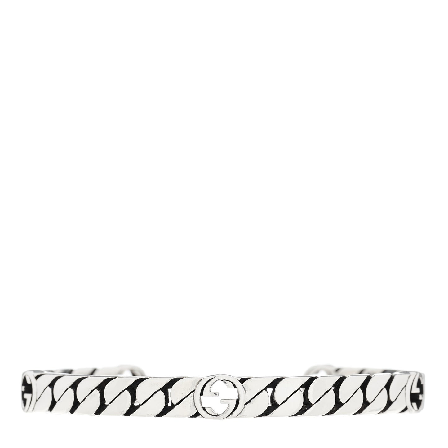 Sterling Silver Interlocking G Cuff Bracelet 17