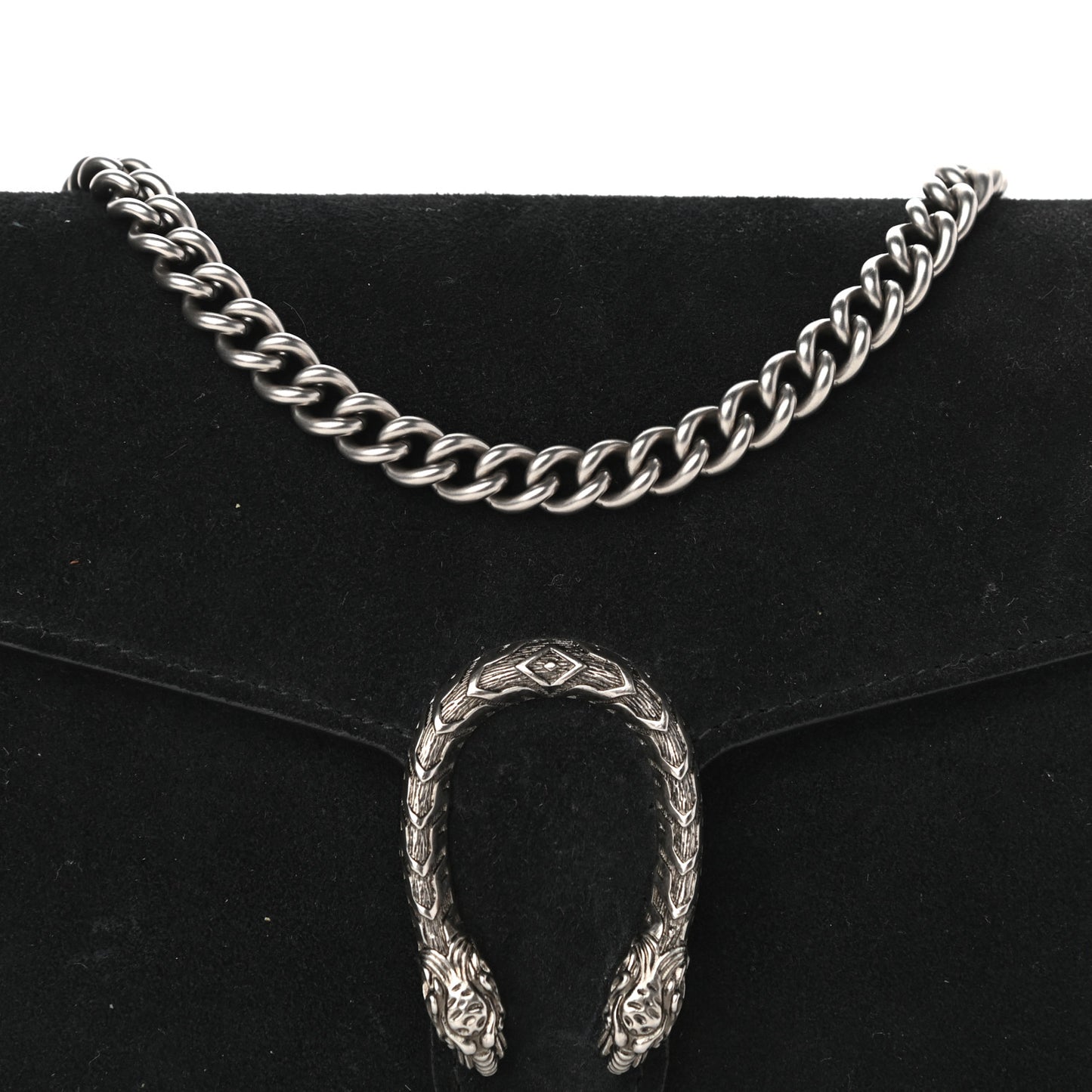 Suede Mini Dionysus Chain Wallet Black