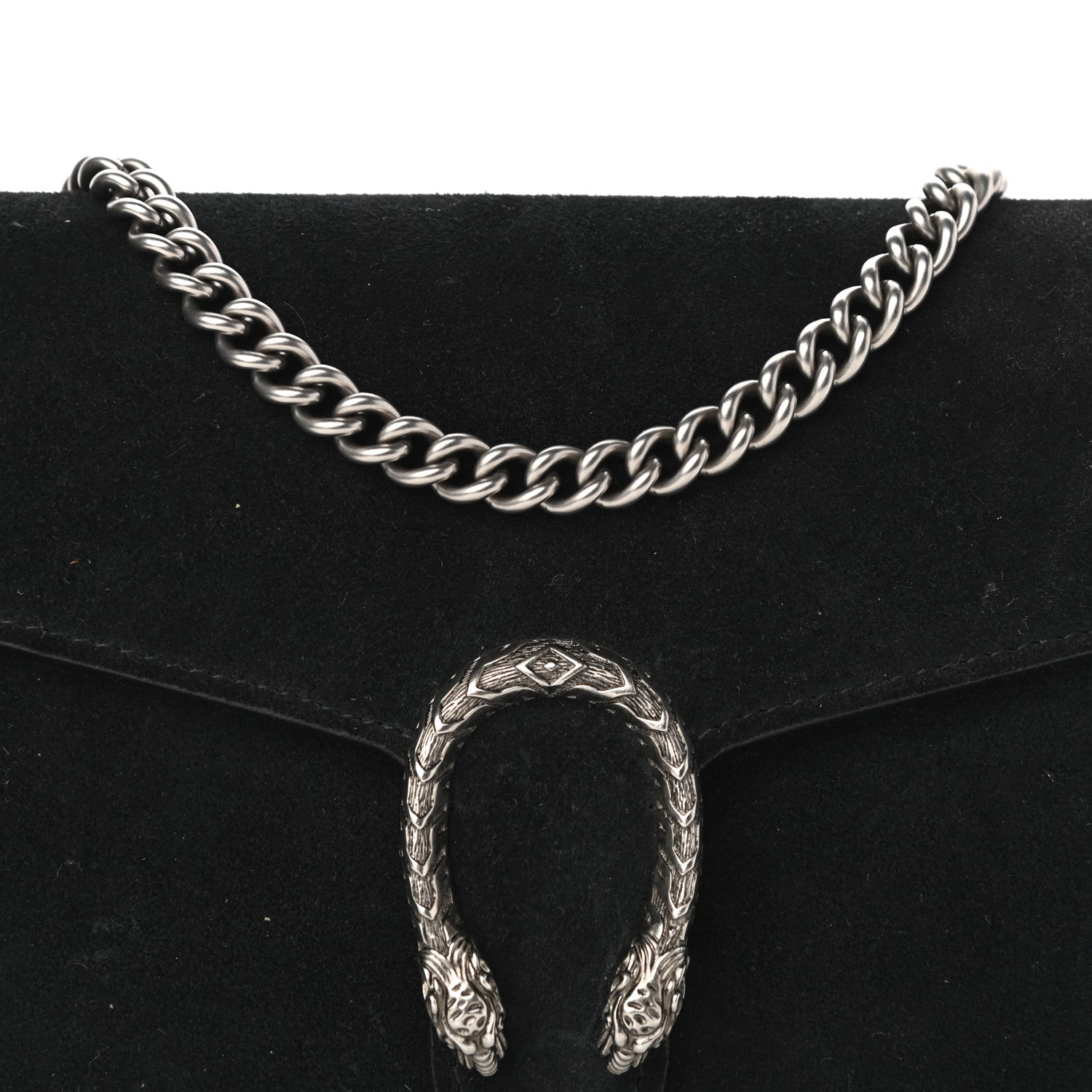 Gucci Suede Mini Dionysus Chain Wallet Black 6 of 8