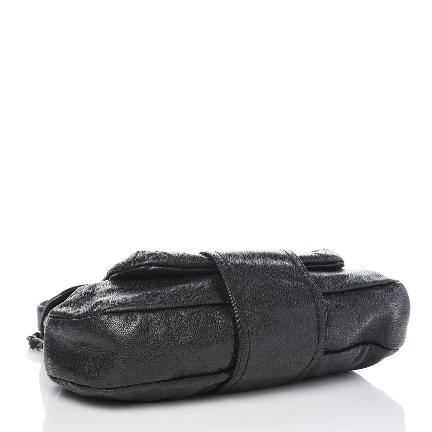 Glazed Caviar Flap Hobo Dark Grey