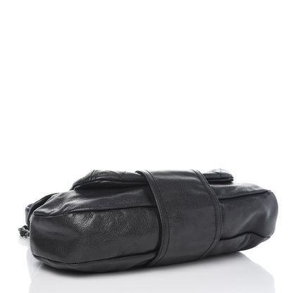 Chanel Glazed Caviar Flap Hobo Dark Grey 4 of 9