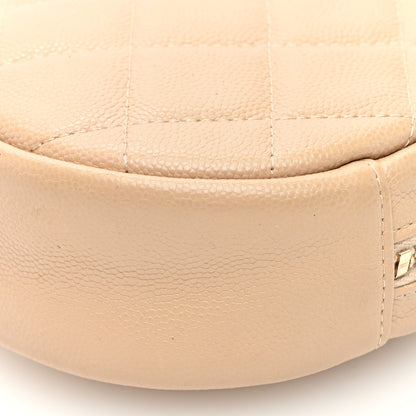 Chanel Caviar Quilted Round Clutch With Chain Beige 10 of 10