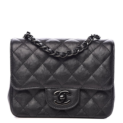 Chanel Crumpled Calfskin Quilted Mini Square Flap So Black 1 of 10