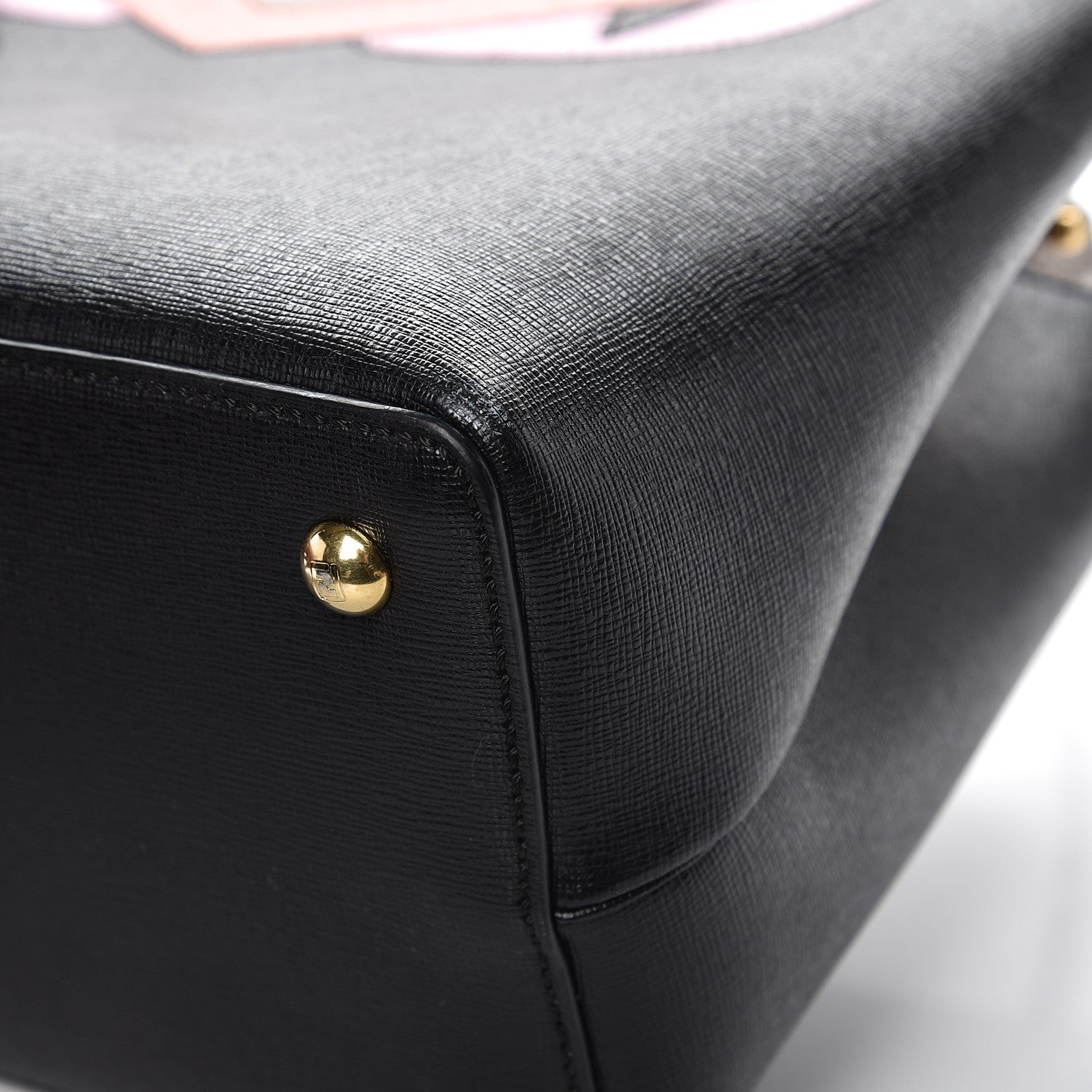 Fendi Vitello Elite Monster Petite 2Jours Tote Multicolor Black Grigio Polvere Multicolor 12 of 13
