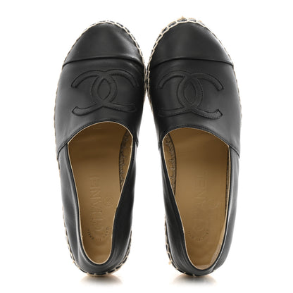 Chanel Lambskin CC Espadrilles 36 Black 2 of 10