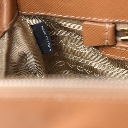 Prada Saffiano Large Galleria Double Zip Tote Caramel 7 of 17