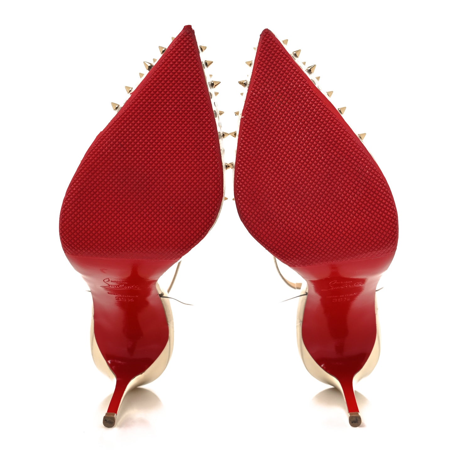 CHRISTIAN LOUBOUTIN PVC Specchio Spikoo 100 Pumps 39.5 Light Gold