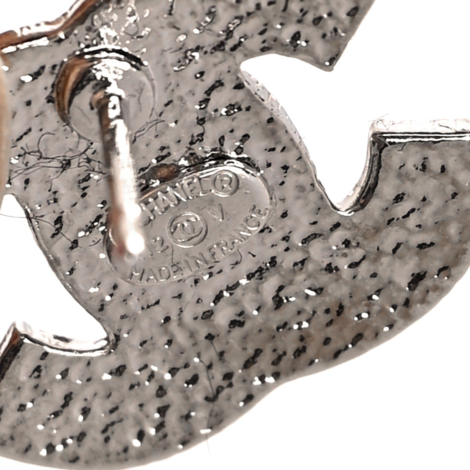 Chanel Crystal Timeless CC Earrings Silver 4 of 4