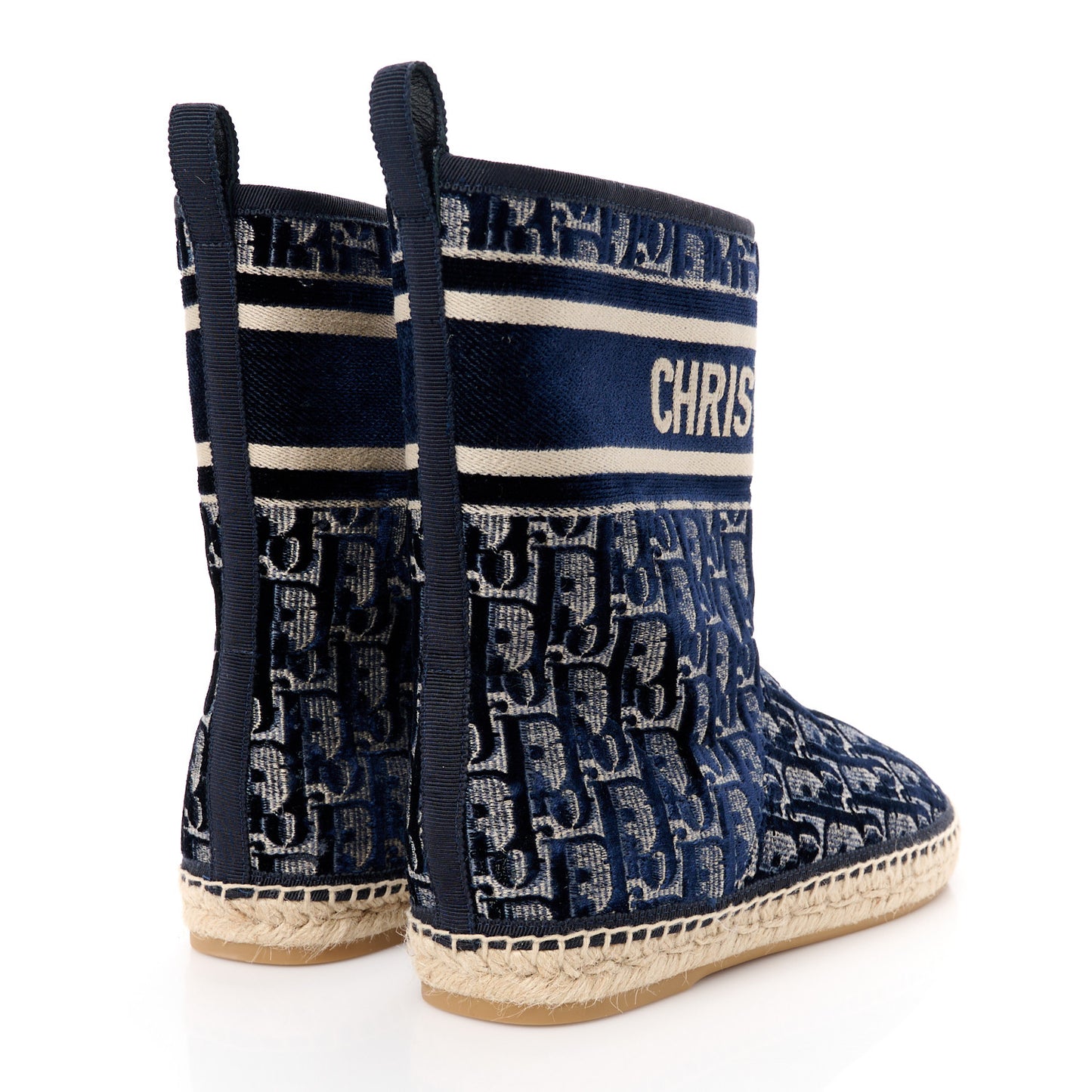 Velvet Oblique Granville Espadrille Boots 36.5 Deep Blue