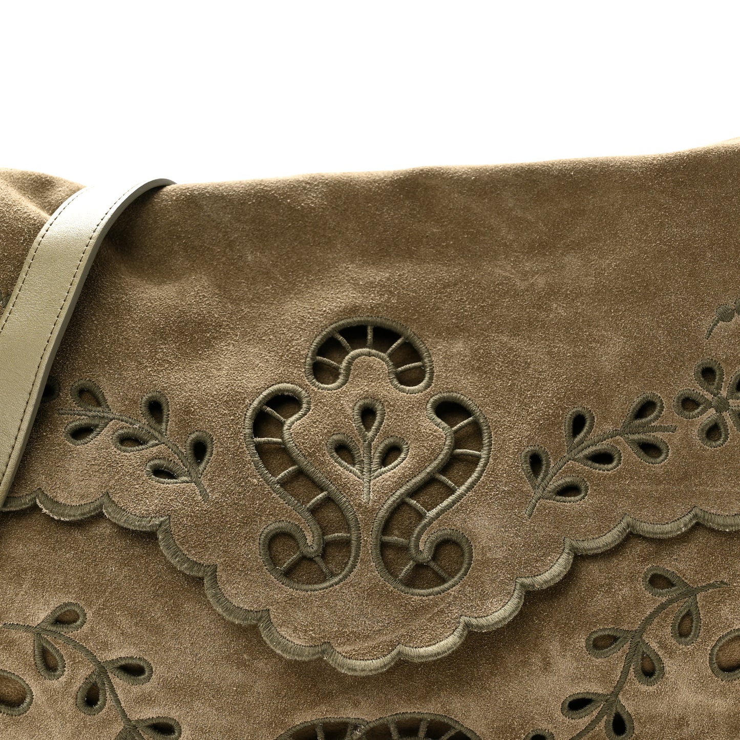 Suede CC Eyelet Messenger Khaki