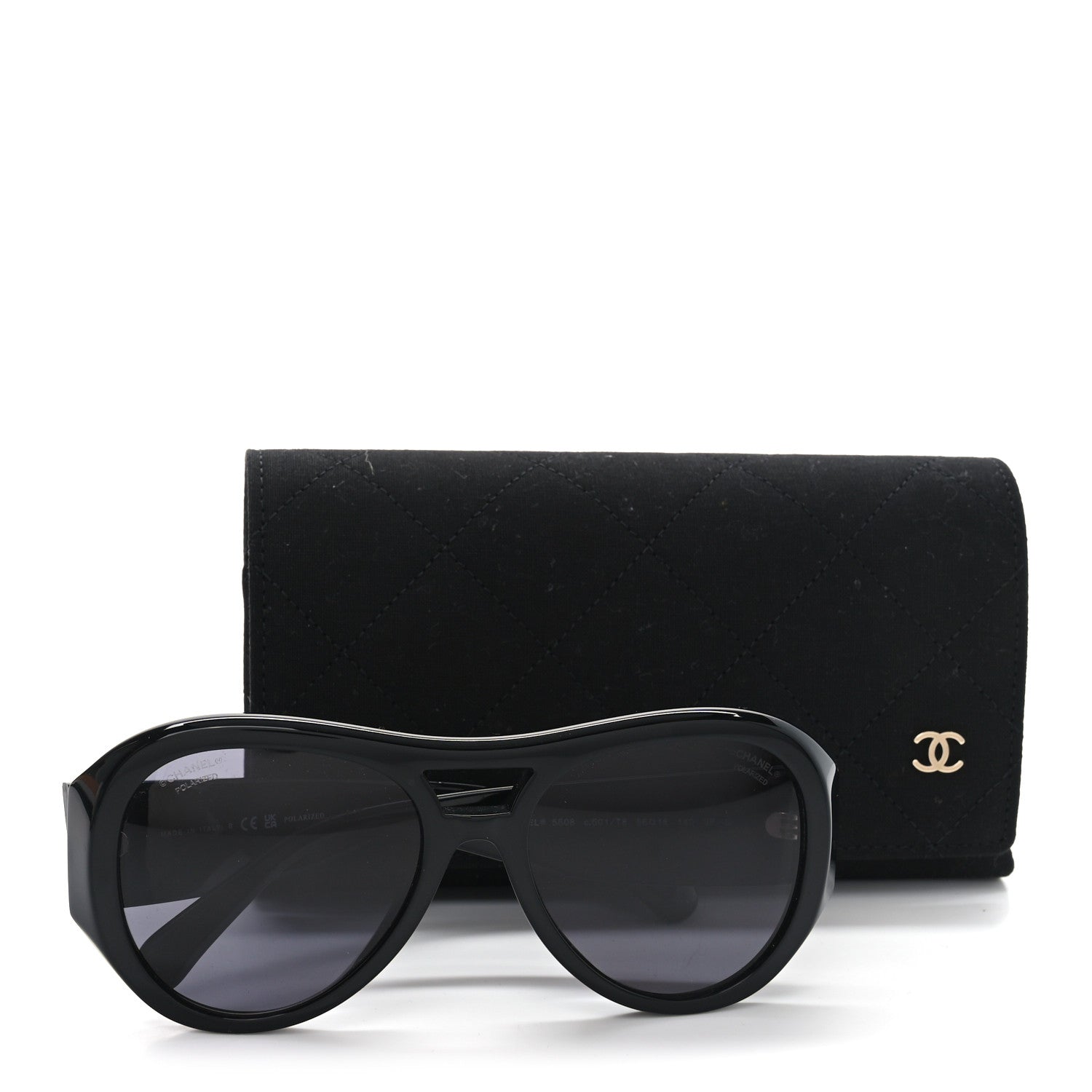 Chanel Acetate CC Pilot Sunglasses 5508 Black 7 of 7