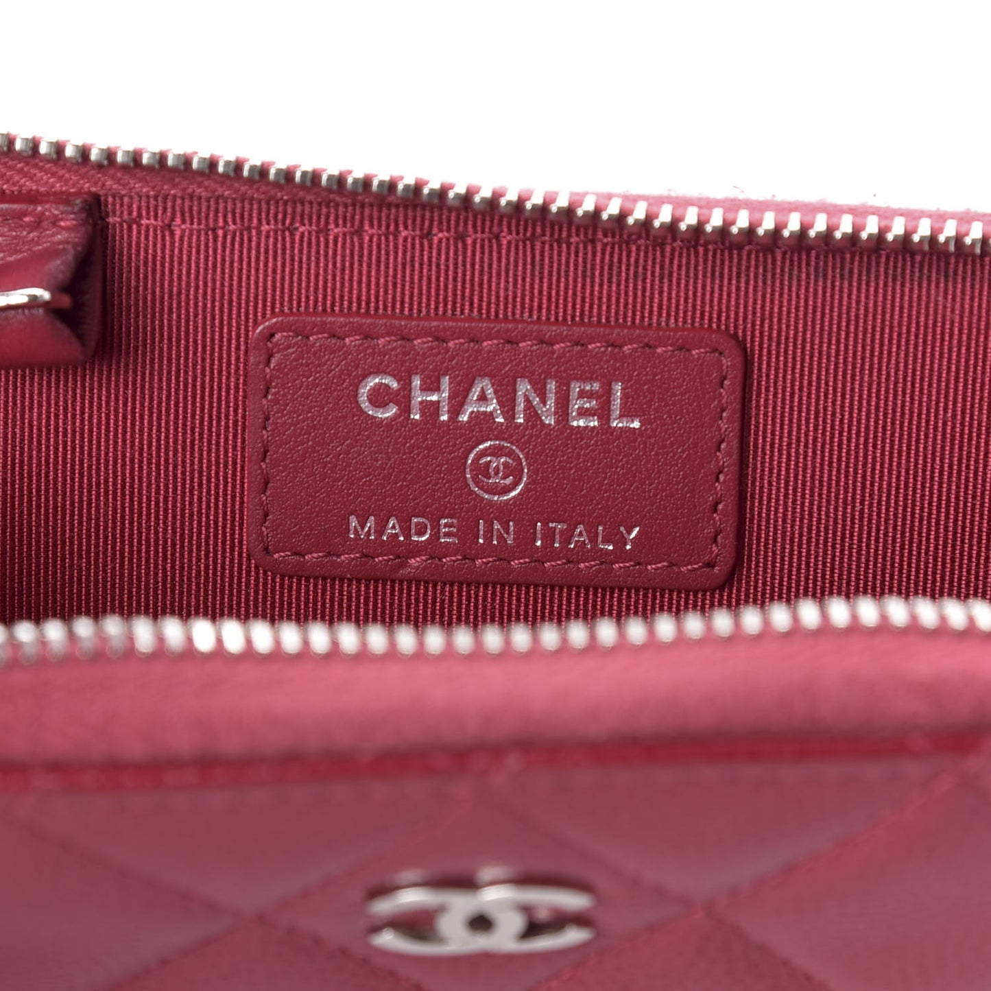 Caviar Quilted Key Holder Case Red