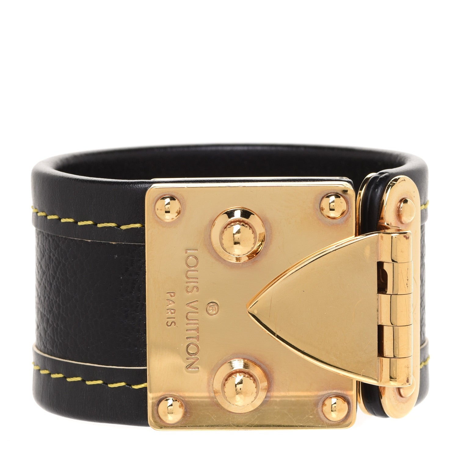 Louis Vuitton Chevre Suhali Lock Bracelet Black 1 of 5