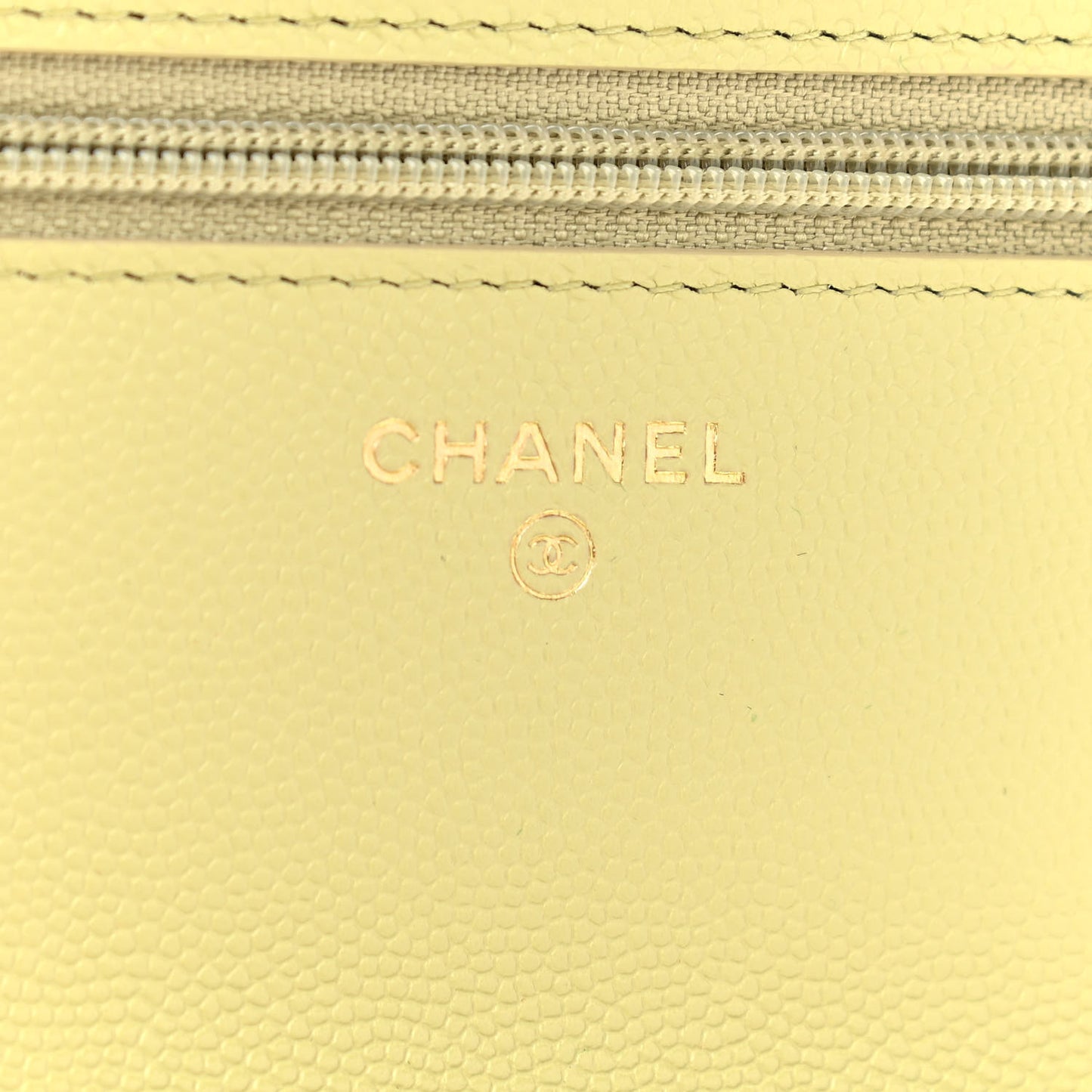 Caviar Quilted French New Wave Chain CC Wallet On Chain WOC Light Green