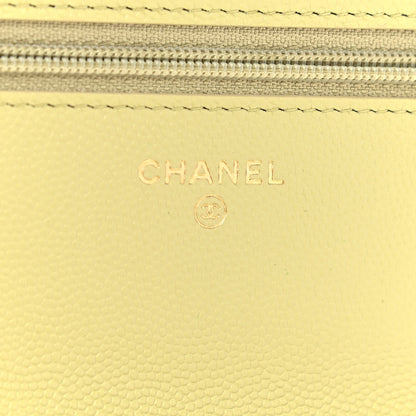 Chanel Caviar Quilted French New Wave Chain CC Wallet On Chain WOC Light Green 6 of 12