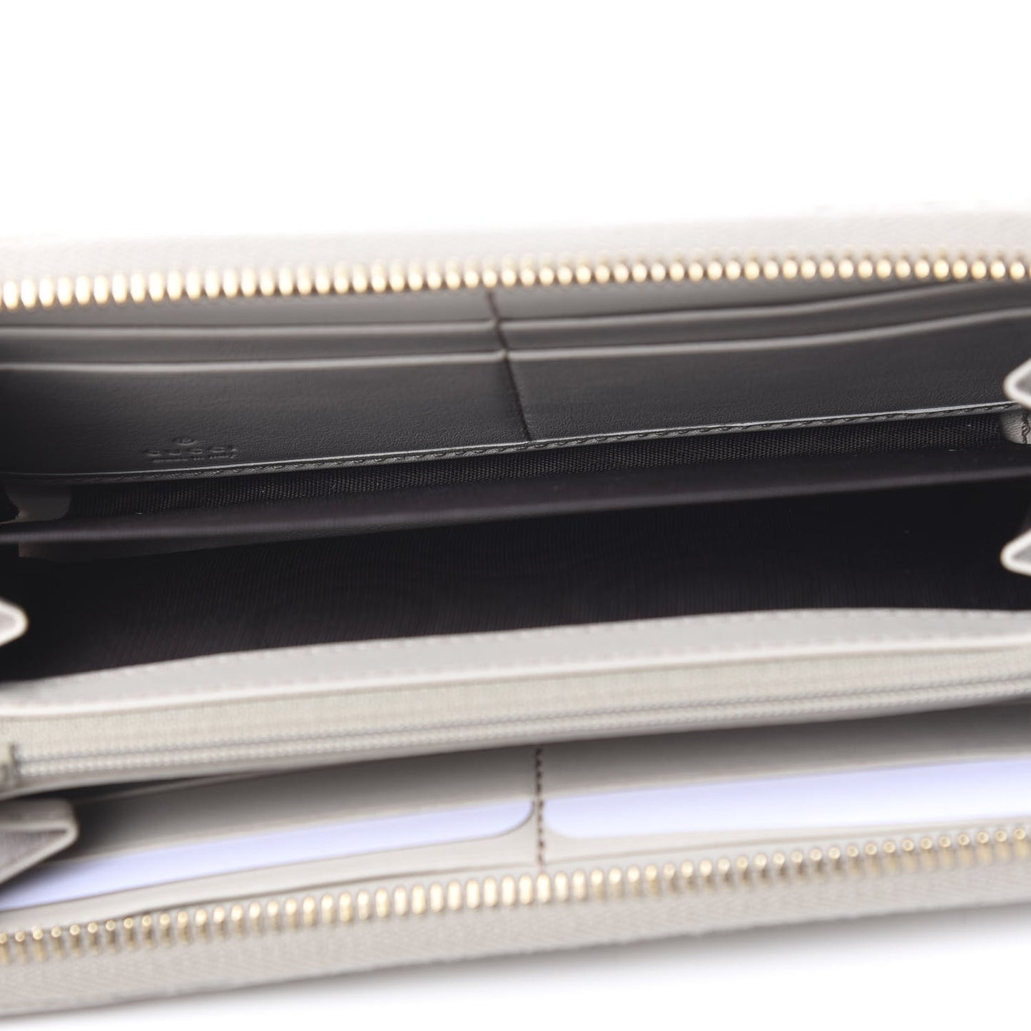Guccissima Signature Microguccissima Bree Zip Around Wallet Off White