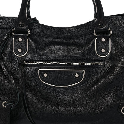Balenciaga Chevre Silver Metallic Edge Hardware City Black 8 of 12