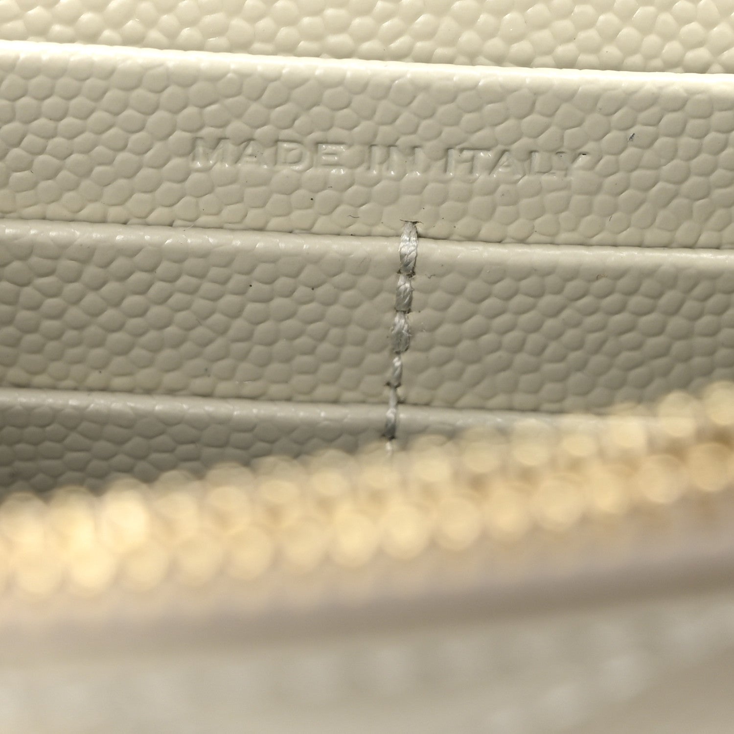 Saint Laurent Grain De Poudre Matelasse Chevron Monogram Envelope Chain Wallet Crema Soft 7 of 10