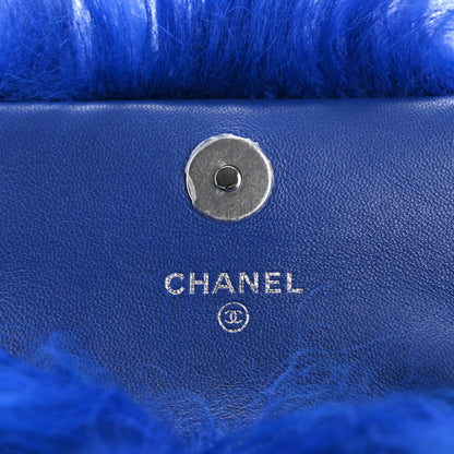 Chanel Shearling Lambskin CC Hook Card Holder Blue 6 of 9