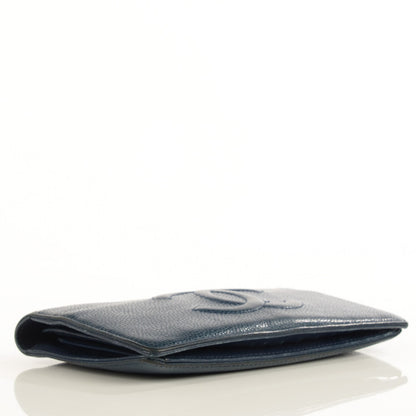 Chanel Caviar Timeless CC Yen Wallet Navy 4 of 8