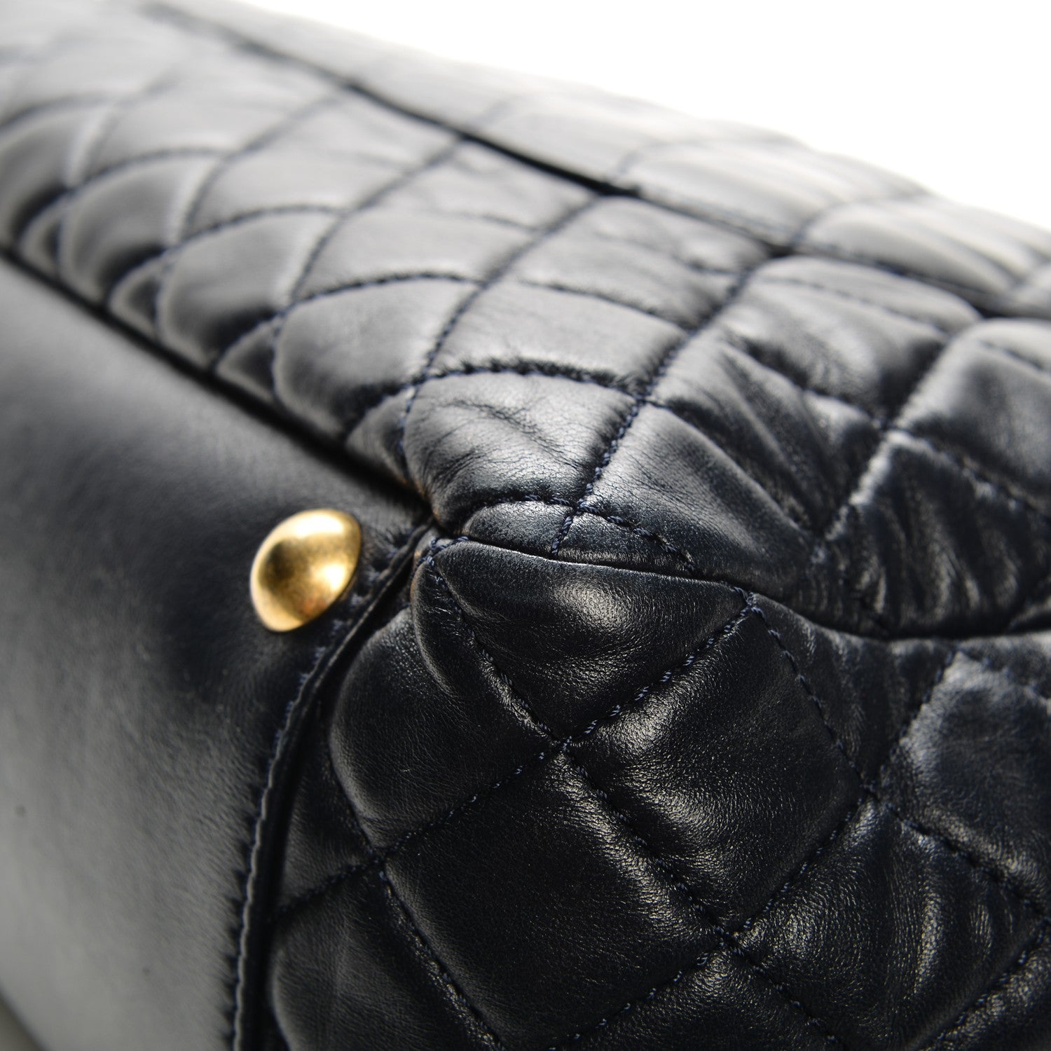 Chanel Lambskin Quilted Large Tote Navy 10 of 10