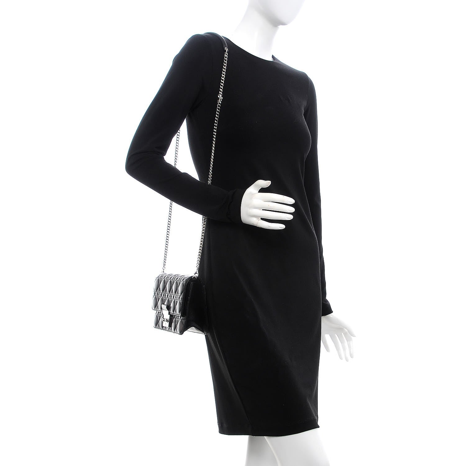 Christian Dior Lambskin Cannage Miss Dior Promenade Pouch Black 2 of 8