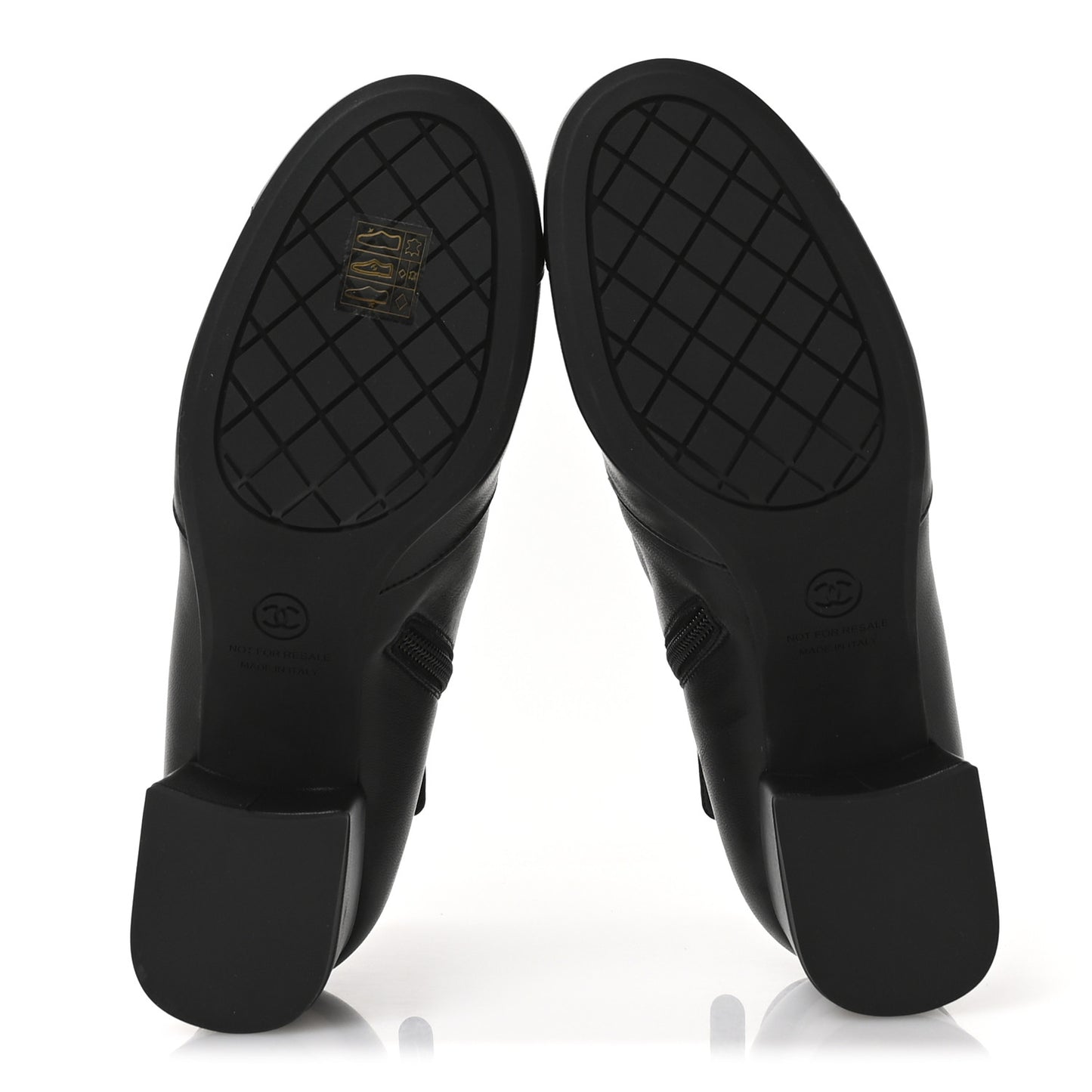 Stretch Lambskin Cap Toe CC Short Boots 38 Black