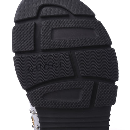 Gucci Technical Canvas Calfskin Reflective Studded Mens Aguru Sandals 10 Silver Black 6 of 8