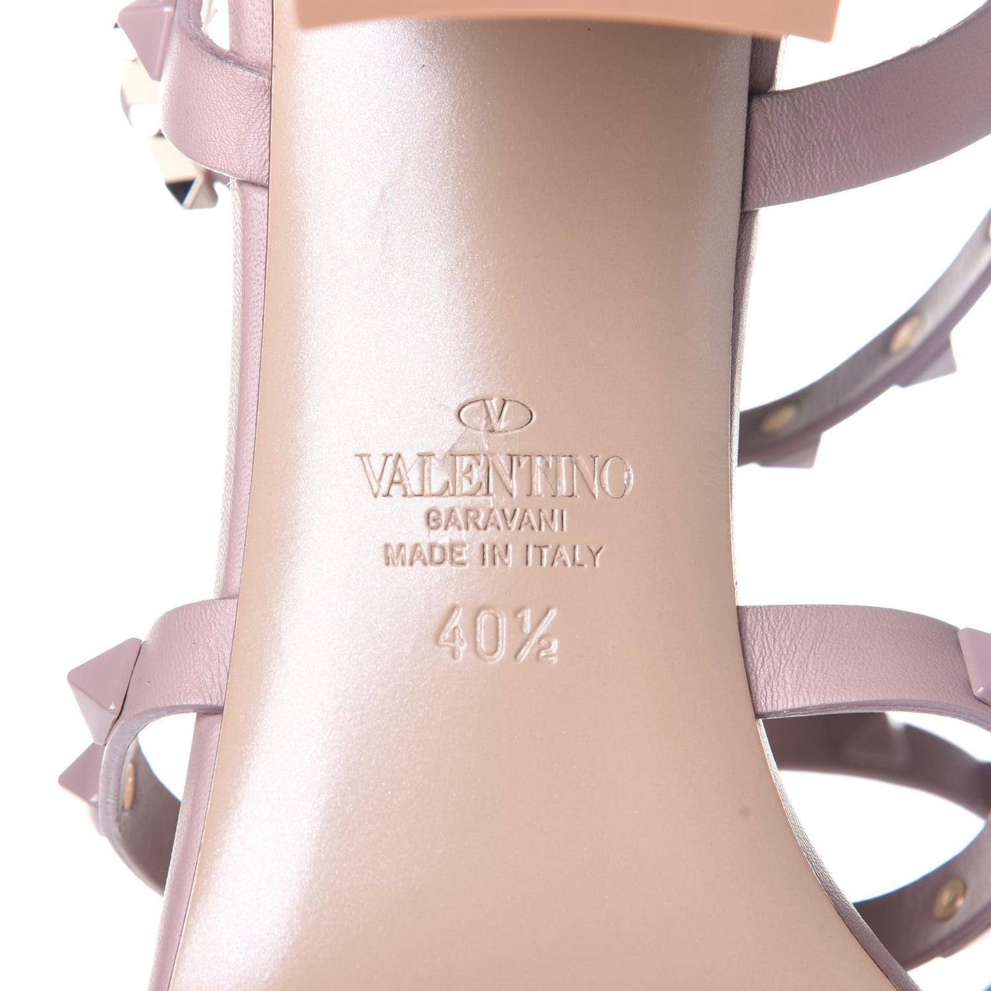 Calfskin Rockstud 60mm City Sandals 40.5 Water Rose