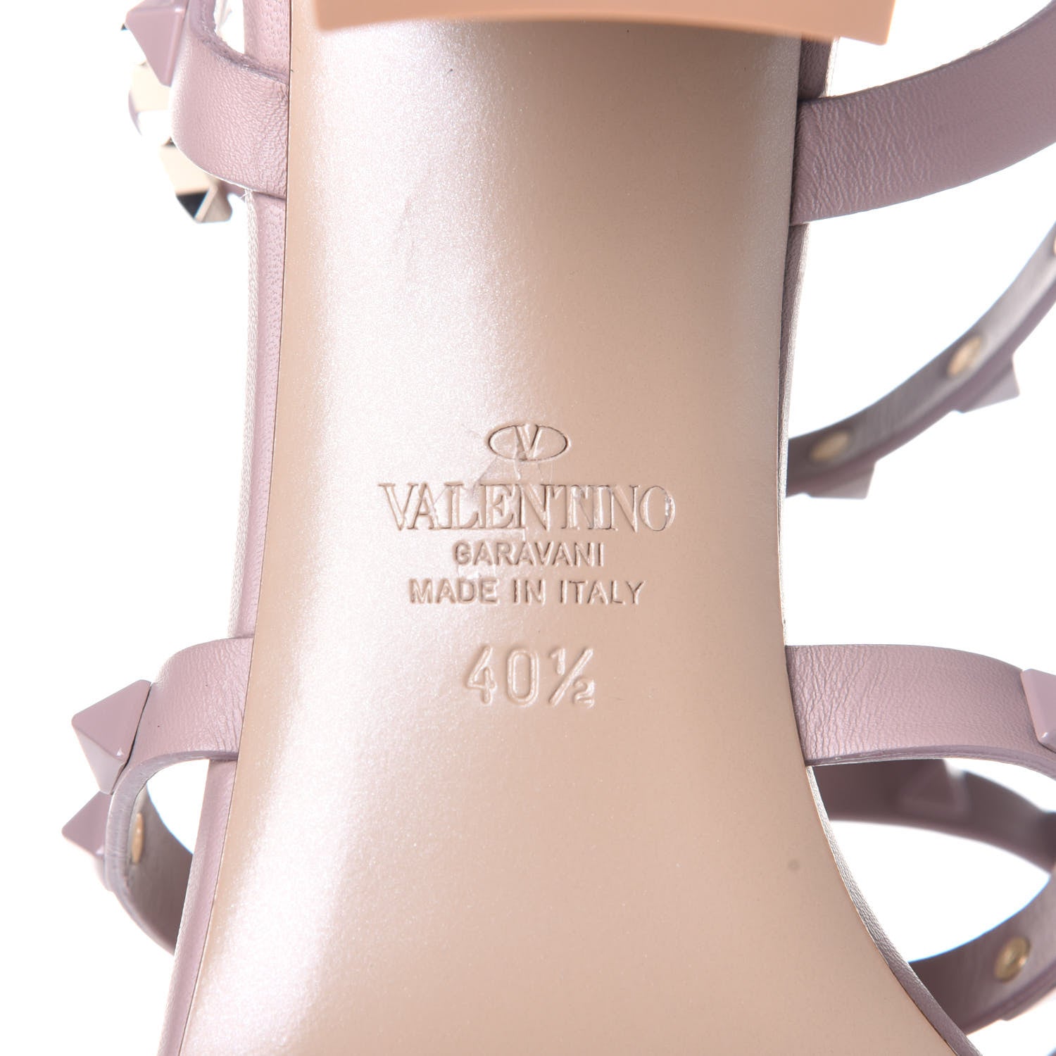 Valentino Garavani Calfskin Rockstud 60mm City Sandals 40.5 Water Rose 8 of 12