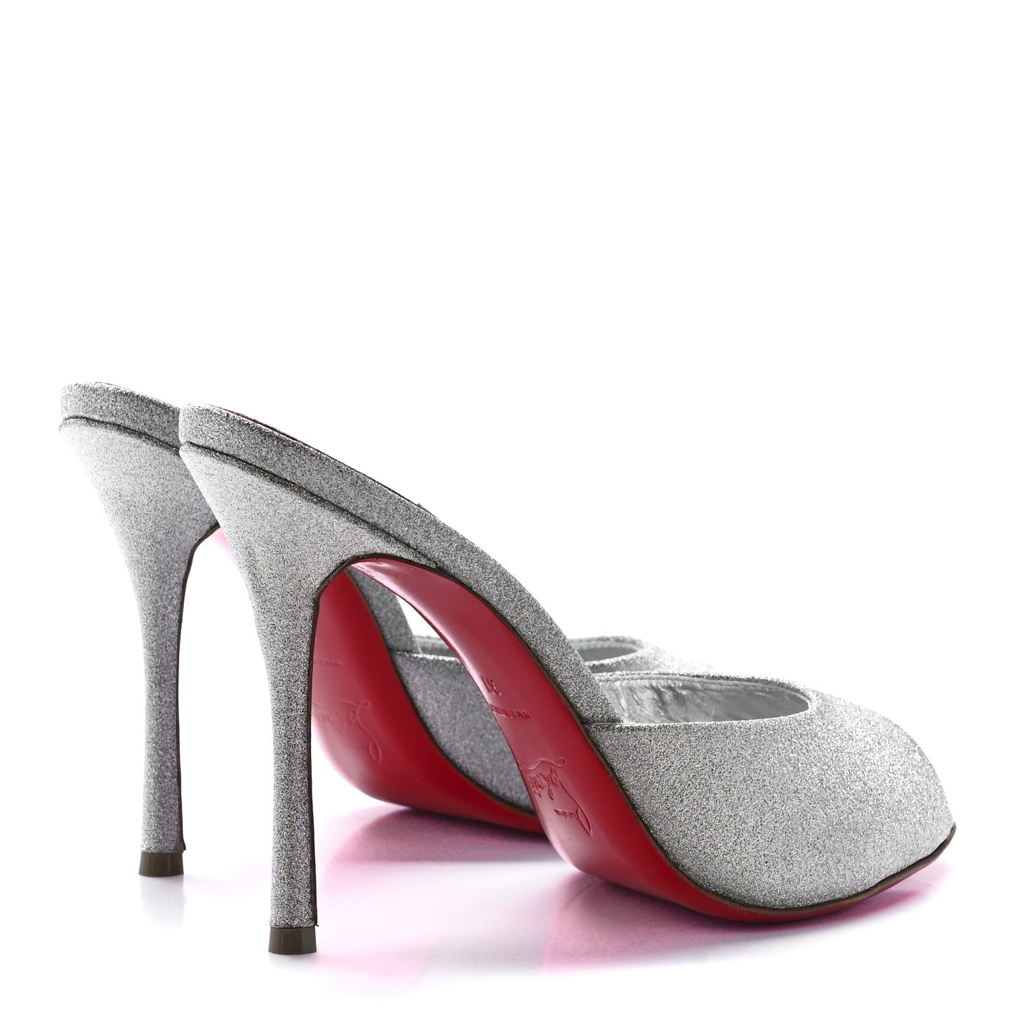 Glittered Calfskin Me Dolly 100 Sandals 37 Silver