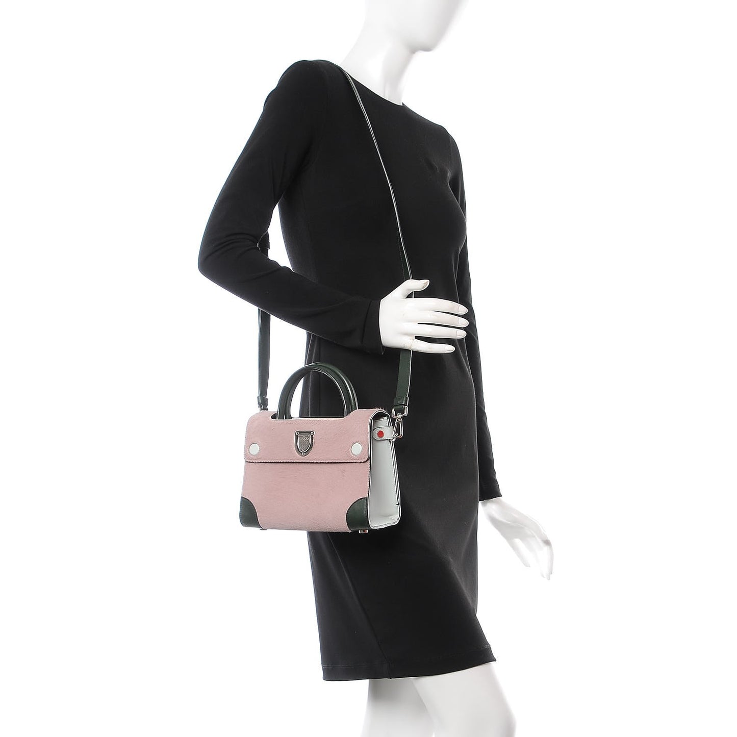 Calf Hair Calfskin Tri-Color Mini Diorever Flap Pink