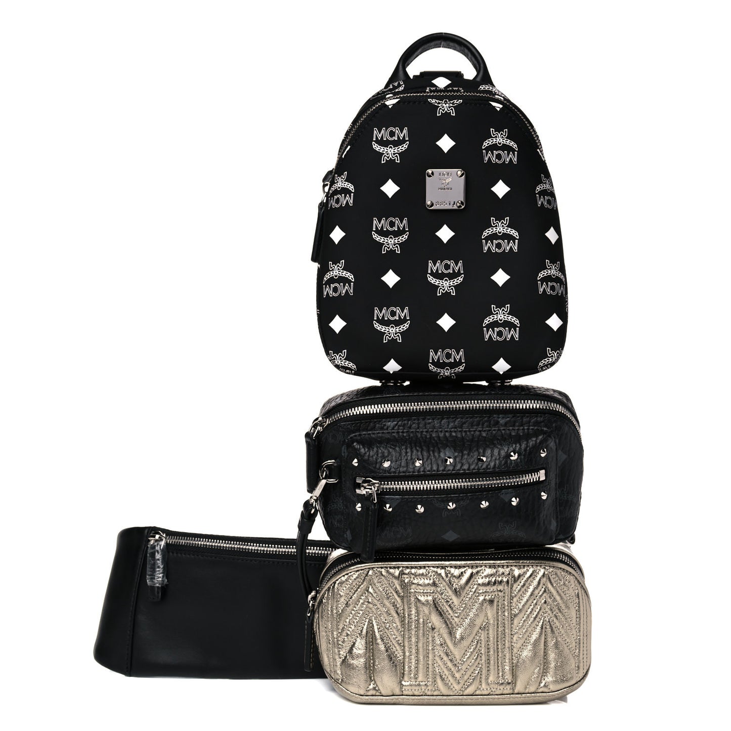 Visetos Trey 4-in-1 Sling Backpack Black Gold