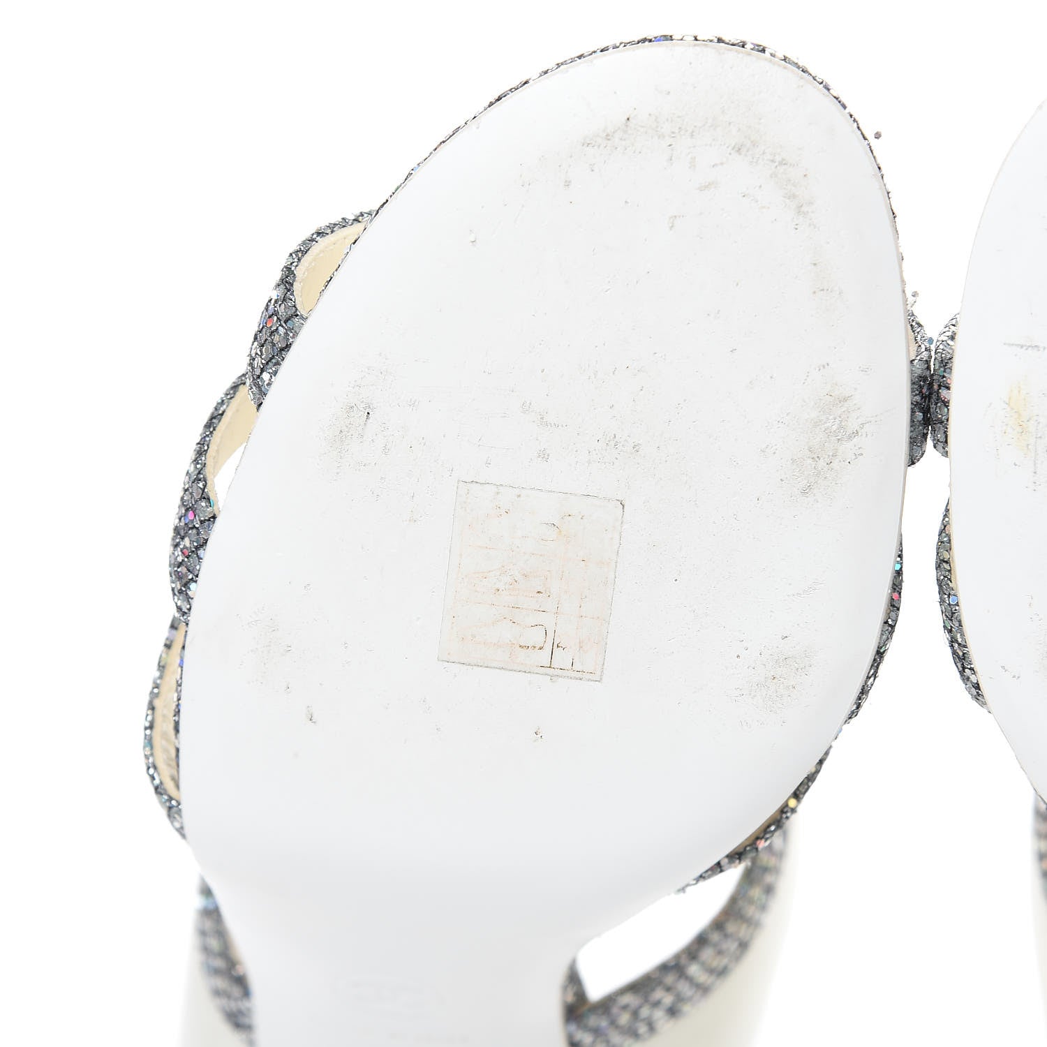 Chanel Metallic Fabric Velvet Bow Mules 39 Silver Ivory 11 of 11